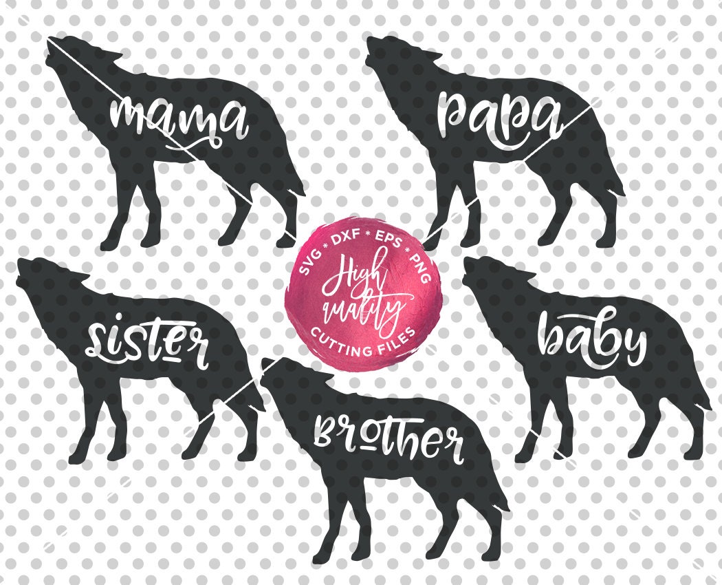 Download Papa Wolf SVG Mama Wolf SVG Baby Wolf SVG Wolf Family Svg