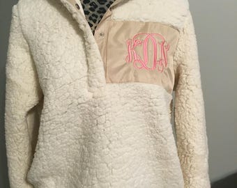 Embroidered Sherpa Pullover