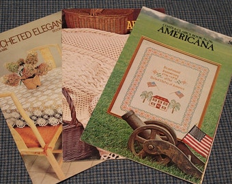 1970's - Coats & Clark ~Crochet Pattern Books #'s 238 - 246 - 279 ~ Doilies ~ Bedspreads ~ Tablecloths ~ Mats ~ Afghans ~Vintage Collectible