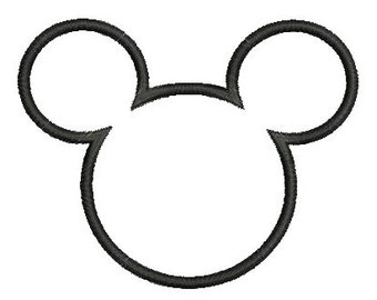 Mickey Mouse Applique Embroidery Design Mickey Head Applique Embroidery Design Mickey Ears Applique Design Instant Download ER620E
