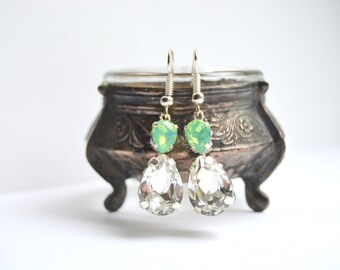 Bridal Crystal Earrings, Wedding Drop Earrings