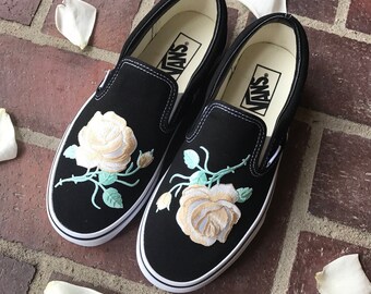Unisex Rose Slip On Vans Rose Vans Rose Shoes -- SALE Coupon Code Inside