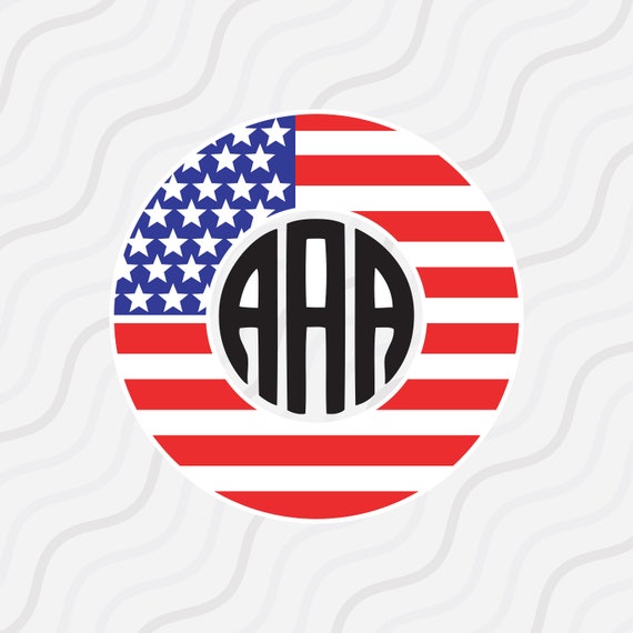 Download USA Circle Flag Monogram Frames SVG Fourth Of July SVG Cut