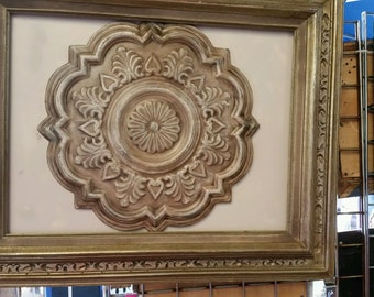Shabby Chic Framed MetalMedallion Wall Art, Home Decor