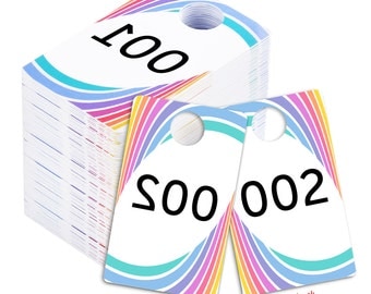 Live Sale Plastic Tags, Reg.& Reverse Mirror Image Backwards Numbers Facebook Sales Reversed Mirrored Hanger Cards, Choose a 100 Set,001-500