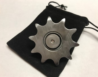 Stainless Steel Fidget Spinner "POCKET SPROCKET" Fidget / Hand / finger Spinner Toy Steampunk
