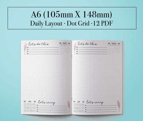 A6 Planner Insert A6 Planner Printable A6 Tracker A6 Daily