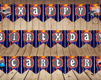 Birthday Banner | Hot Wheels DIgital Banner | Hot Wheels Party Decor | Letters, Numbers and Pic | Instant Download | PDF Files|Cars