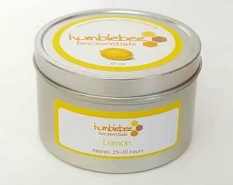 8 OZ lemon bee.ssential beeswax tin candle
