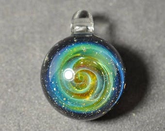 Colorful universe space glass pendant