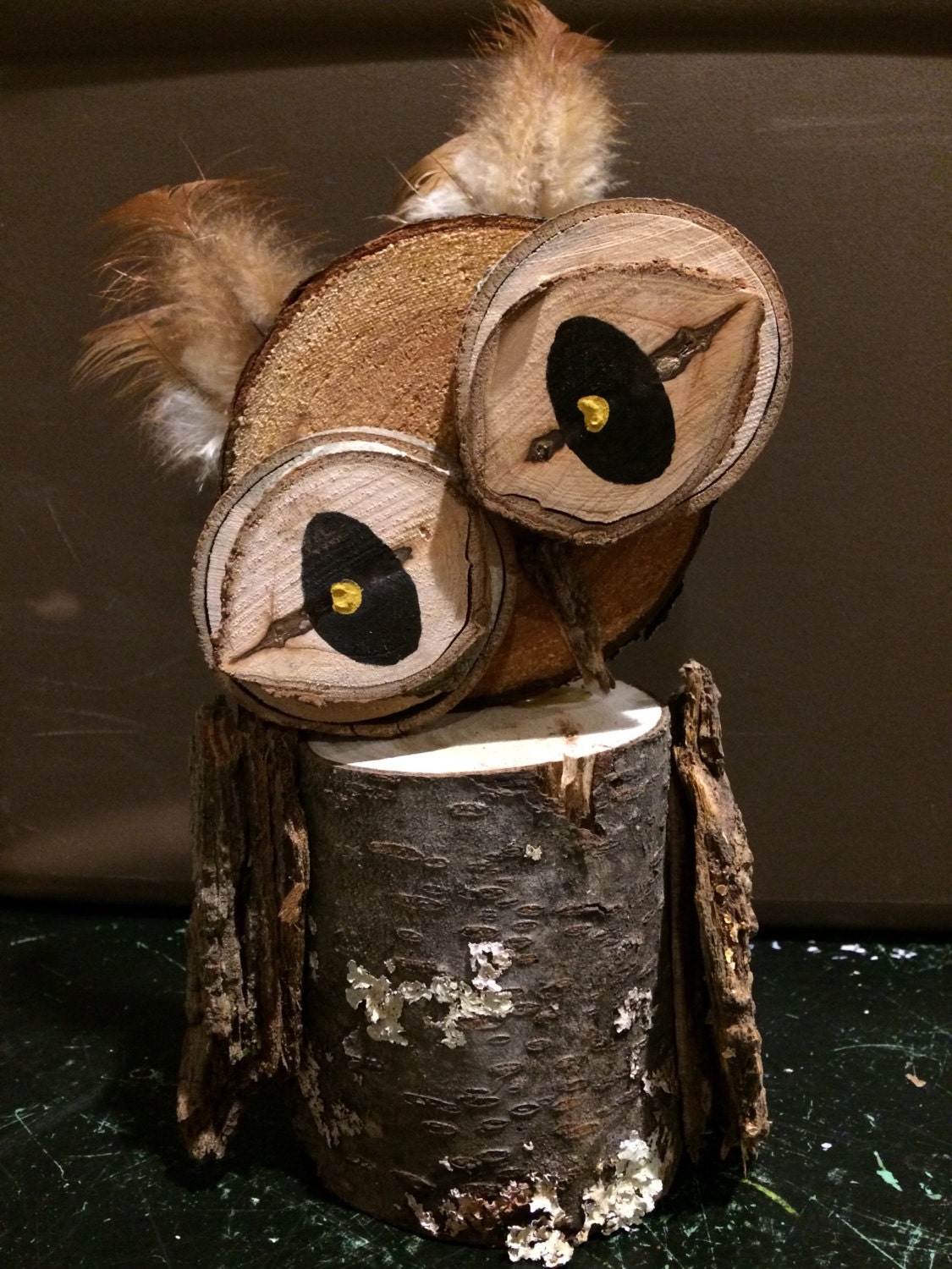 Decorative Log owl Decorative owl Wooden owl Handmade owl