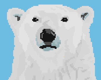 Polar Bear Pixel Art Sticker