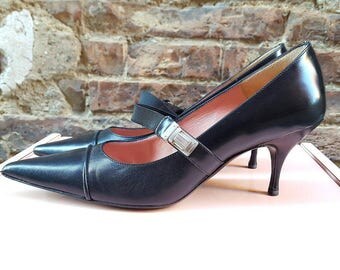 Bottes Vintage Davide Italie 1982 - Marron Cuir - Taille 37,5 (US6) - Talon Haut Bottier - Occasion Excellente