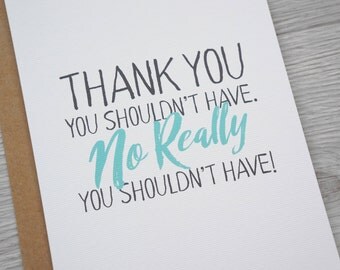 Funny thank you card | Etsy