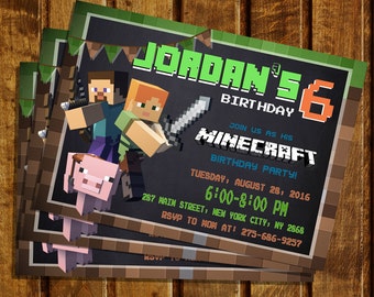 Unique minecraft invites related items | Etsy