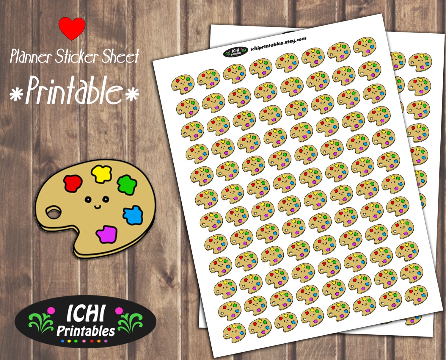 Paint Planner Stickers Printable Paint Palette Planner