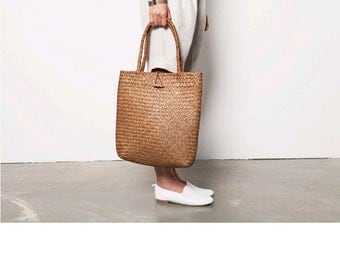 Straw Bag, Handmade Woven Tote Women Travel Handbags Designer Vintage Shopping Hand Bags