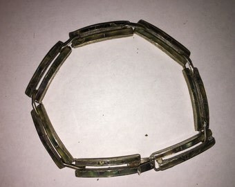 Vintage Sterling Silver and Abalone Bracelet - #114D