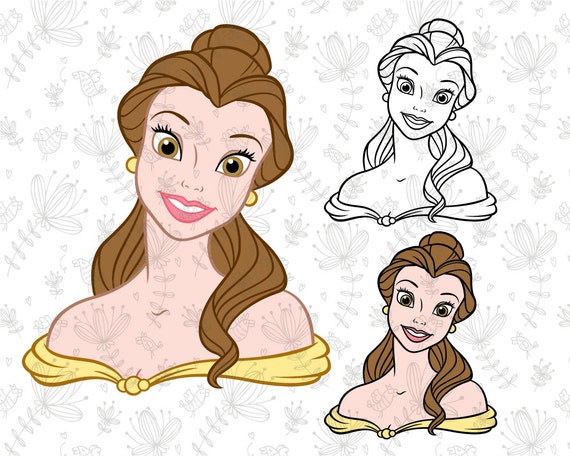 Disney princess Belle beauty and the beast SVG cutting ESP