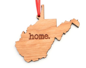 West Virginia home. Christmas Ornament - WV West Virginia Ornament - Home Christmas Ornament