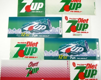 8 Vintage 7Up Decals, 7Up Stickers, Vintage Vending Machine Decals, Vintage Decals, Vintage Soda, 7Up, Cherry7Up, 1980s