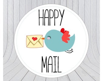 Happy mail stickers, Mail stickers, packaging stickers, delivery stickers, 004