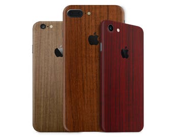 Fine Wood Phone Skin Wrap Decal for the iPhone 7, 7 Plus, 6, 6s Plus, 5/5s/5c/SE & 4 in Multiple Colors
