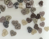 button pack, tiny heart buttons,itty bitty vintage heart buttons