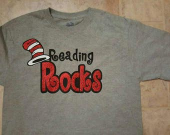 Reading Rocks Shirt/ Teacher Shirt/ Dr Seuss shirt