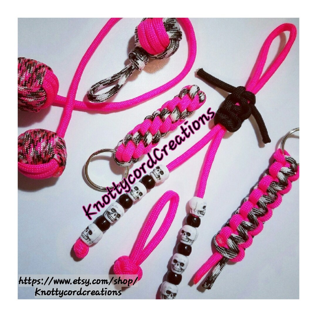 ID badge paracord lanyard with buckle & keyring name tag