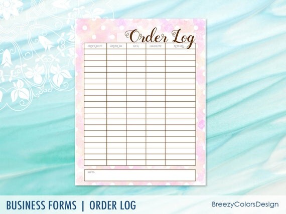 Items similar to Sales Order Log Form, Craft Show Orders Tracker ...