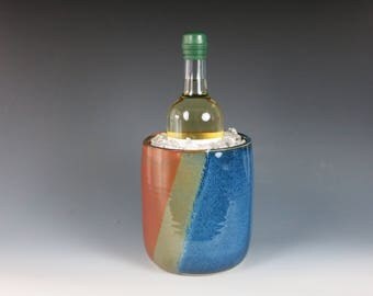 ceramic utensil holder,utinsel holder,handmade,wine chiller,utensil crock,pottery,wine cooler,utensil organizer,countertop wine chiller