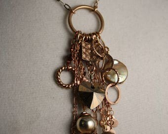 Rose gold cluster necklace