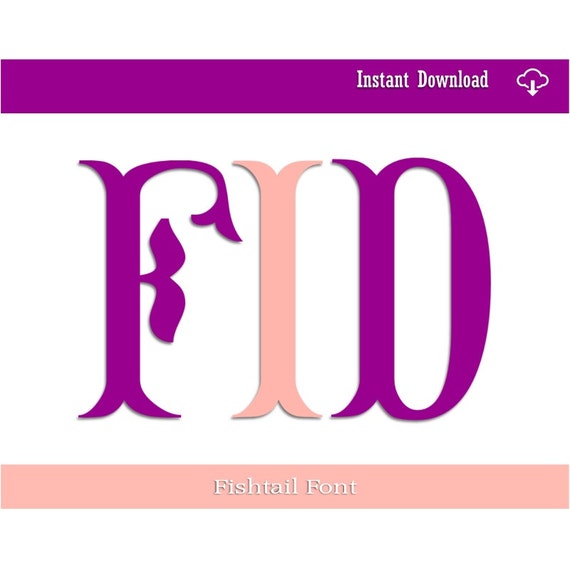 Download Fishtail Monogram Font Cut Files-svg eps dxf by ...