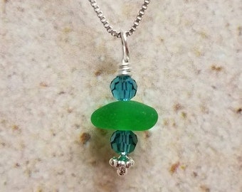 Lake Erie Beach Glass Necklace- FREE SHIPPING!