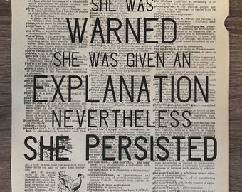 Dictionary Print: Nevertheless, she persisted 2