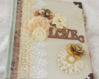 Vintage Shabby Chic Baby Girl Scrapbook Album Baby Shower Gift