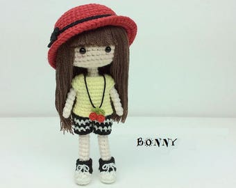 crochet girl pattern, amigurumi doll pattern, cute little girl pattern