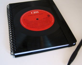 Vintage lined notebook notebook from records DIN A5