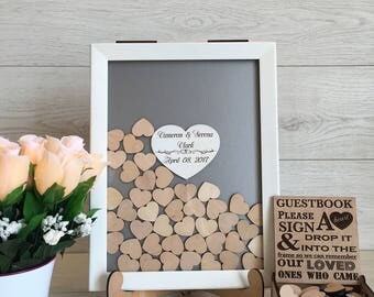 Wedding guest book Alternative wedding guest book Guest book Guestbook hearts Wedding wishes box Wedding guestbook Personalized wedding