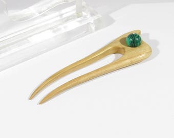Hair fork, Wooden hair fork, Wooden hairpin, Hair Sticks, Hair accessories, Cherry Wood, Malahit