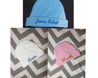 baby hat, personalized baby hat, hospital hat, baby shower, baby shower gift, baby girl, coming home outfit, baby boy, gender nuetral
