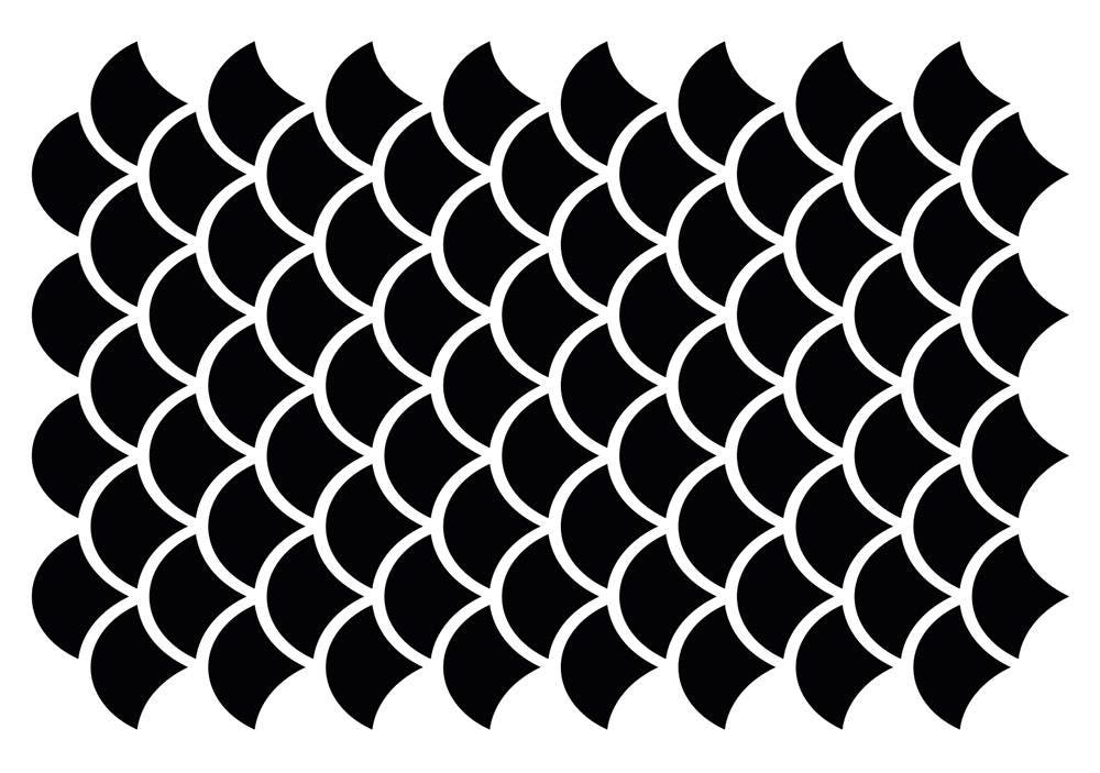 Download Mermaid Scales Pattern Stencil A5 / 5.8 x 8,3" / 14,8 x 21 ...