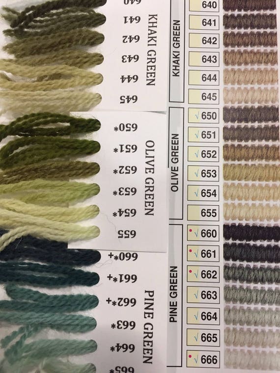 Download Paternayan Color Card Chart REAL YARN SAMPLES!! Persian 3ply Wool Needlepoint Tapestry Crewel ...