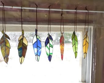 Stained glass feathers