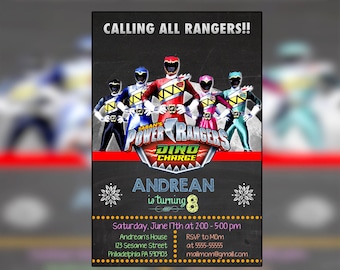 Invitation Anniversaire Power Rangers