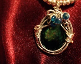 dyed abalone a bracelet and airings and necklace