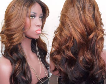 100% Human Hair Wig | 22" Peruvian Straight Lace Closure Custom Wig