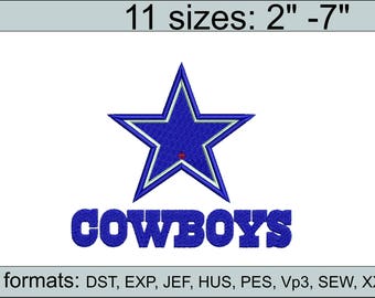 Dallas Cowboys embroidery design logo / embroidery designs / INSTANT download machine embroidery pattern