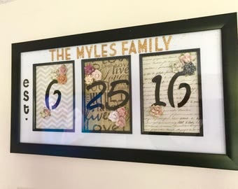 Wedding date frame | Etsy